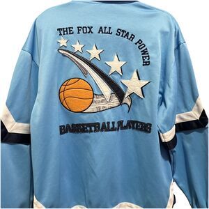 Fox Sport Basketball Warm Up Jacket and Jersey Size Large Baby Blue